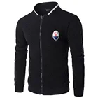 Демисезонная Мужская бархатная рубашка MASERATI на молнии с воротником-стойкой, деловой кардиган, куртка с длинным рукавом, мужской топ с принтом