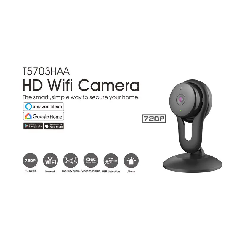 1.0Mp 720P Кнопка мини беспроводная камера Wi-Fi Двусторонняя голосовая внутренняя