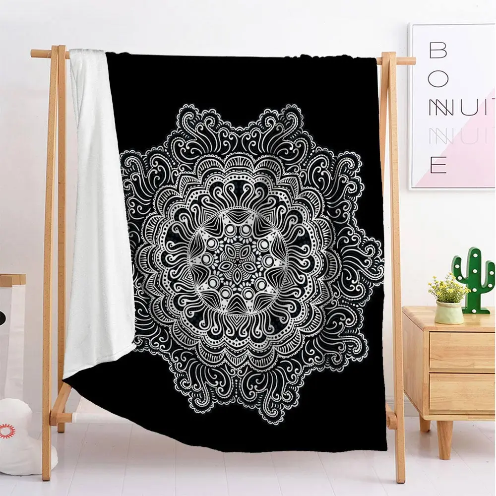 Летнее мексиканское розовое роскошное пушистое одеяло с индийским узором