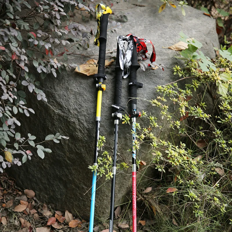 

Walking Stick Carbon Fibers 5 Sections Folding Climbing Crutches Telescopic Ultra light External lock Outdoor Hiking