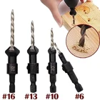 Набор зенкеров для деревообработки, твердосплавные резьбовые биты, высокоскоростные стальные шестиугольные резьбовые Биты