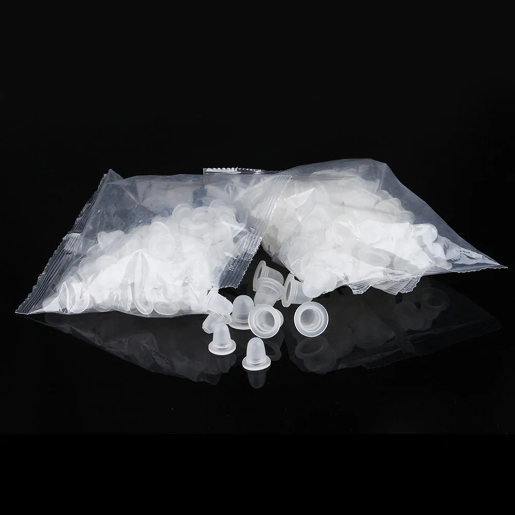 500Pcs Soft Silicone Microblading Tattoo Ink Cup Cap Pigment  Holder Container S/L For Needle Tattoo accessories Supply