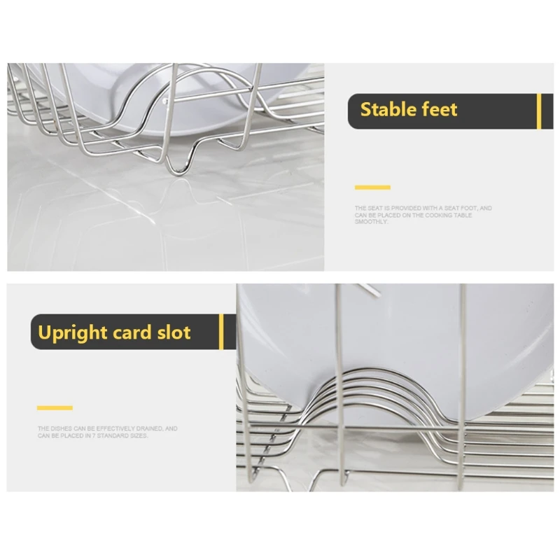 

Expandable Dish Drying Rack Drainer Plate Basket in Sink On Counter Storage Holder Stainless Steel