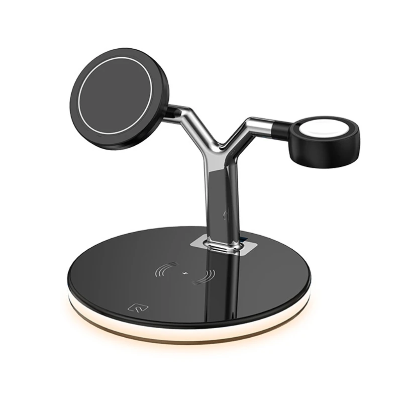 

Magnetic Wireless Charger Dock 15W Charging Station Pad Compatible with i Watch, Air Pods 1/2/Pro