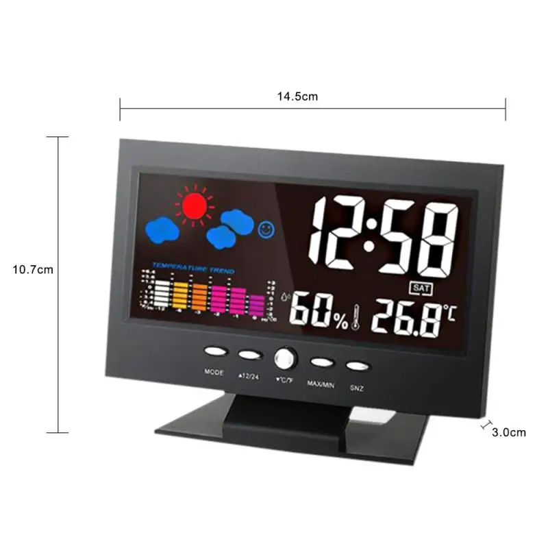 indoor weather station desk clock thermometer hygrometer lcd electronic digital calendars alarm clock temperature humidity meter free global shipping