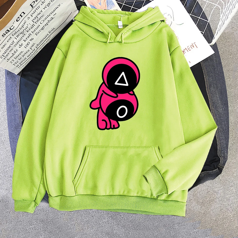 

Корейская толстовка с капюшоном в стиле игры кальмар, одежда в стиле хип-хоп, пальто, кавайная толстовка, топы, женский модный спортивный кос...