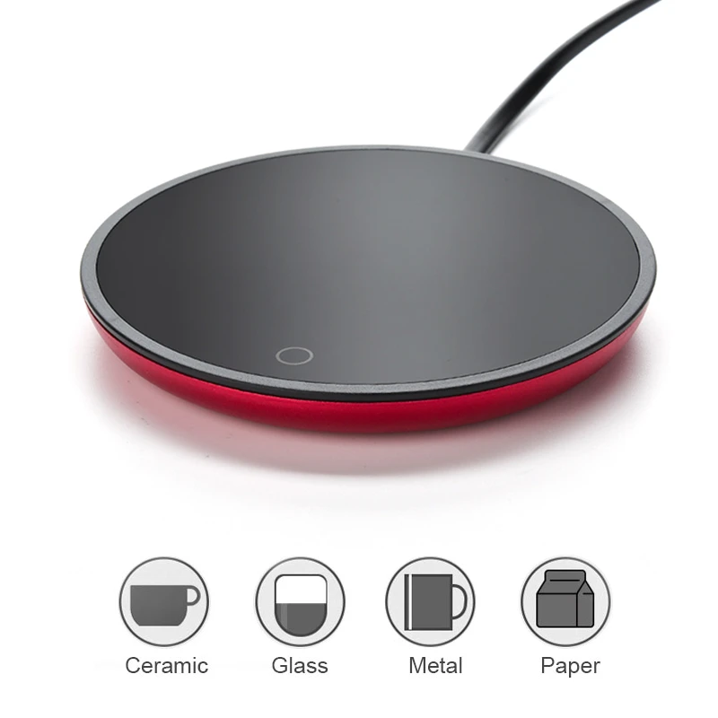 

Smart Temperature Electric Coffee Warmer for Desk Home Office Milk Tea Heating Pad Sensing Touch Control Coffee Mug Warmer