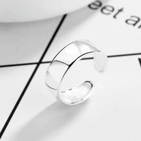 korean simple mens and womens silver plated ring fashion punk smooth opening ring trend mens and women hip hop party jewelry