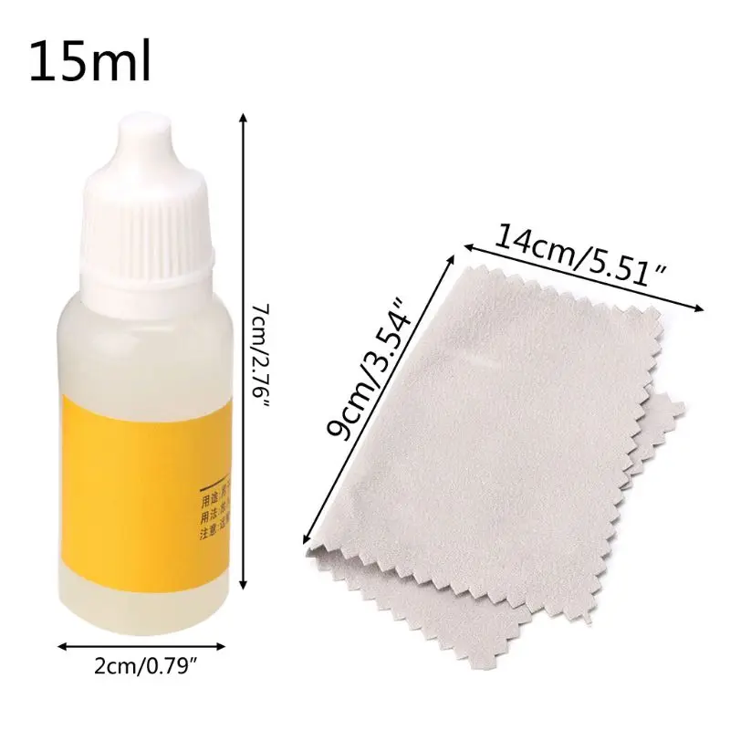 

15 ml Jewelry Cleaning Kit Polishing Cloth Liquid Anti-Tarnish Silver Polishing Paste Jewelry Cleaner 1 Set