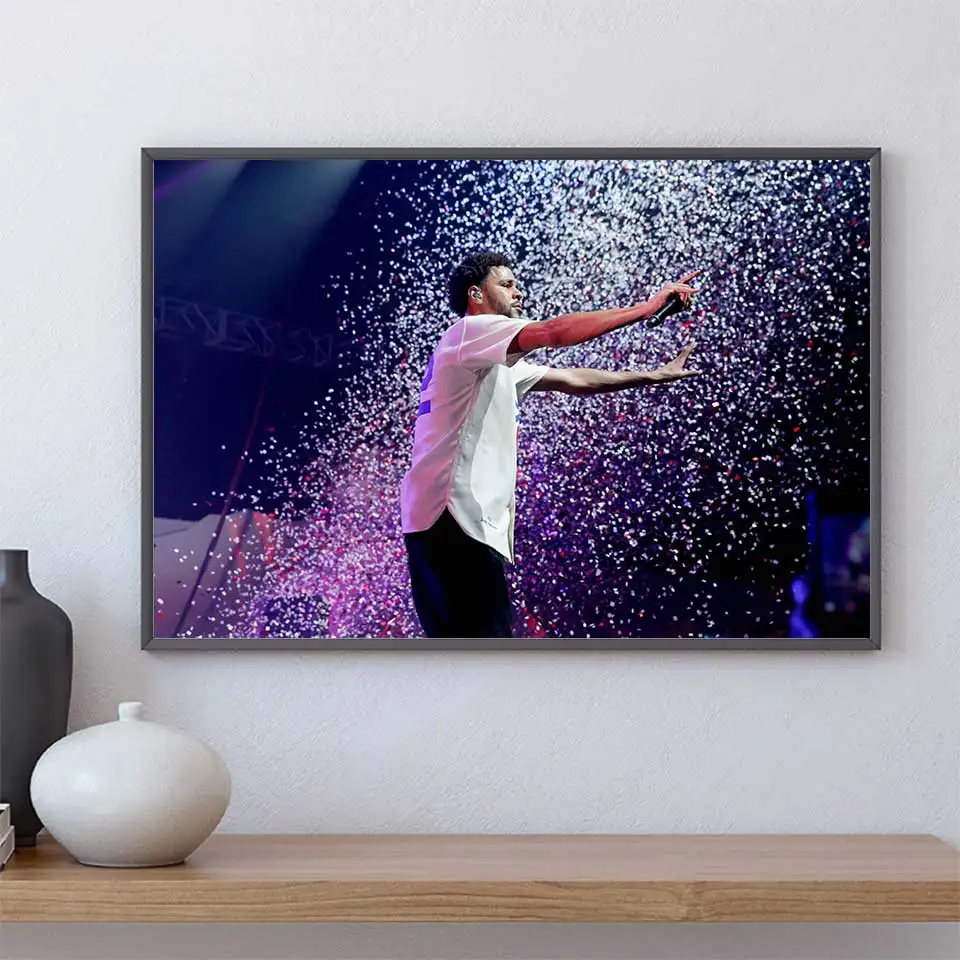 

J cole Rapper Hip Hop Music Album Star Poster Canvas Painting Posters and Prints For Living Room Home Decor Gift