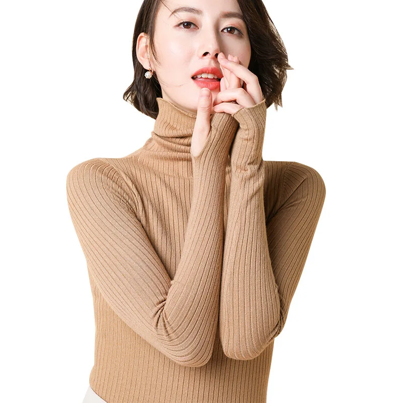 Casual Sweaters Femme Slim Fashion Bottoming Shirt Graceful Women Pullover Autumn Women's Clothes Solid Elasticity | Женская одежда