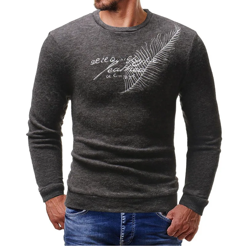Dark Grey-3 Cysincos мужской свитер осенний зимний Повседневный однотонный тонкий свободный свитер с v-образным вырезом мужской спортивный костюм с длинным рукавом вязаный Топ размера плюс - Color: Dark Grey-3
