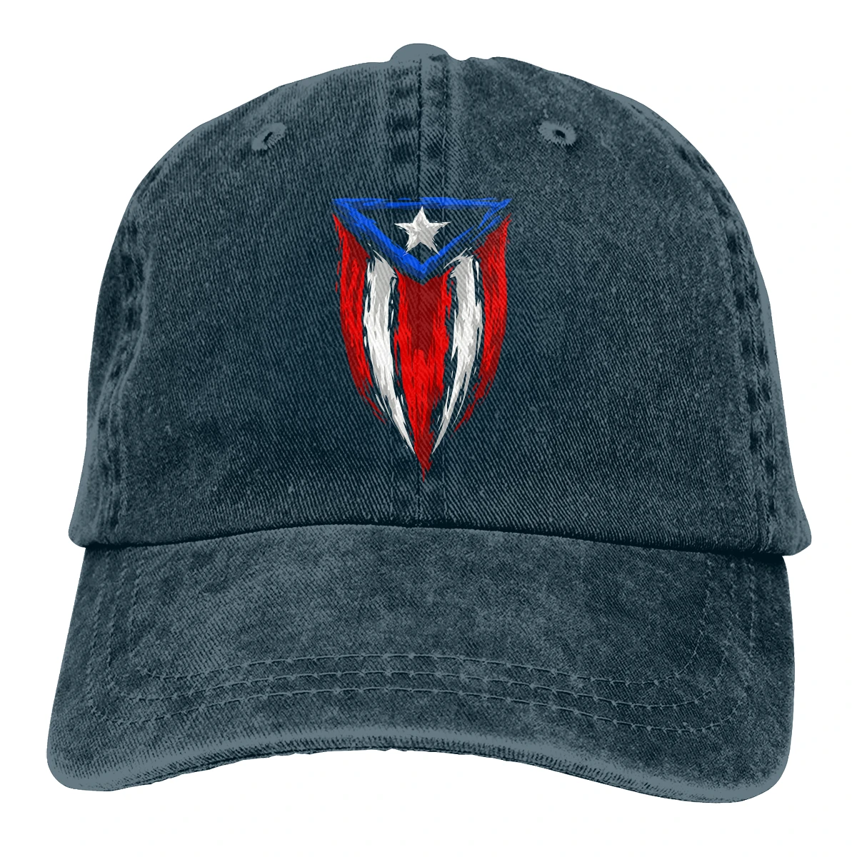 

Puerto Rico Flag mens womens Retro Washed Cowboy hat Hip hop caps
