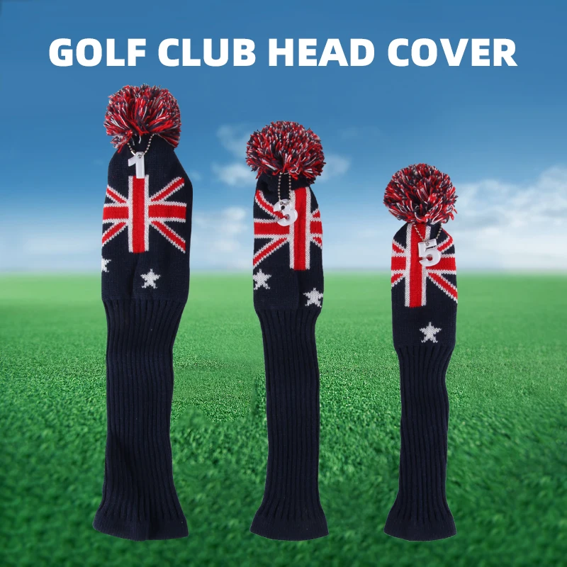 

New Golf Clubs 3 Pcs/set Knitted Hybrid UT Driver Fairway Wood Golf Head Covers 1 3 5 Wood Headcover