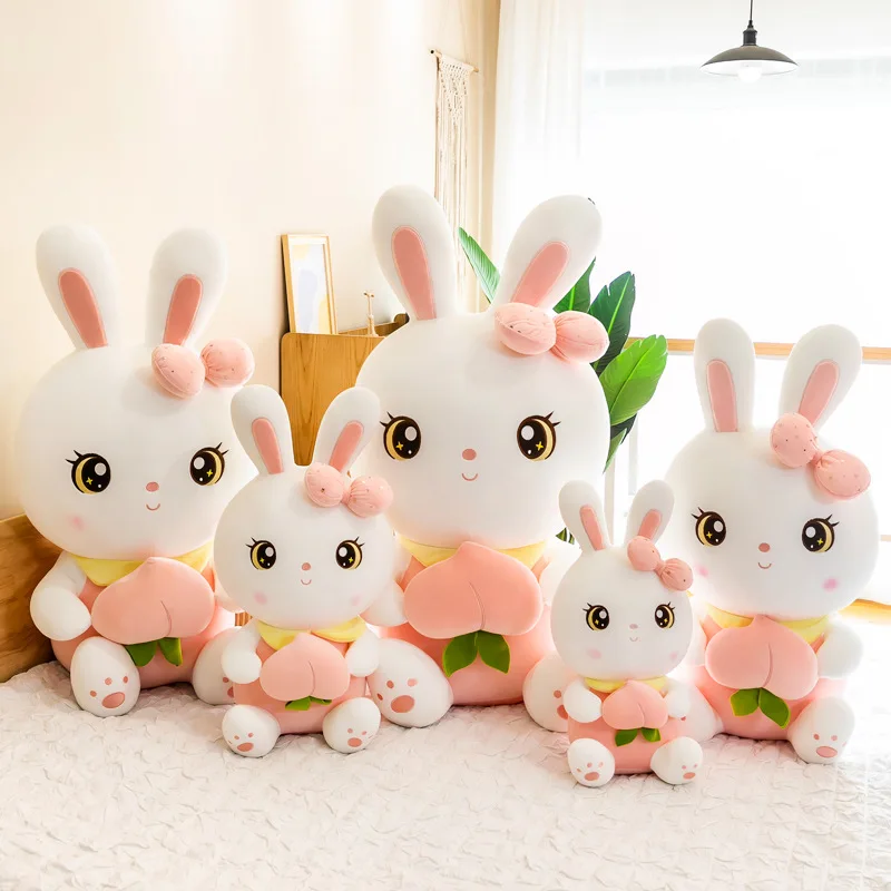 

New Fashion Cute Fruit Bunny Doll Plush Peach Rabbit Rag Big Girl Gift Children Lovely Stuffed Toys Kid Anime Pillow Decoration
