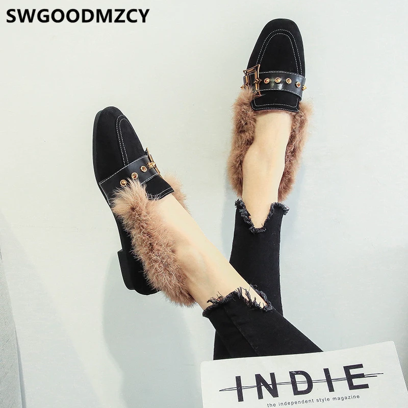  Женская обувь без застежки на плоской подошве женские туфли меху модные