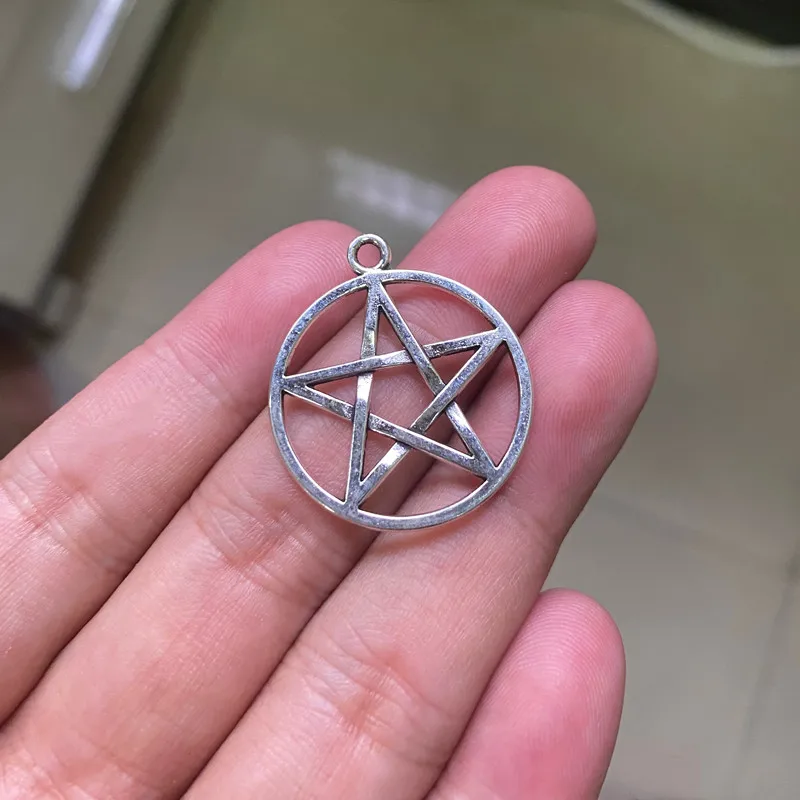 

18pcs Pentagram Pendants Necklace Bracelet Keychain Aesthetic Accessories Jewelry Making Supplies, Charms For Jewelry Making