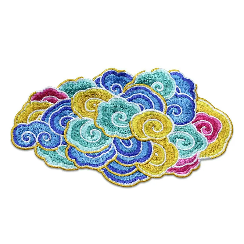 Chinese Luck Cloud Backpack Embroidery Patch Sewing Flower Applique Applications for Clothes Accessories Bag Jacket Dress Badge
