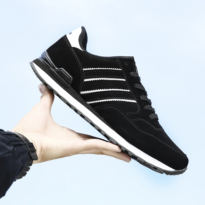 High Quality Men's Sneakers Leather Casual Shoes Spring 2021 New Breathable Lace-Up Round Head Tenis Flat Shoe Zapatillas Hombre
