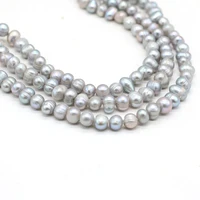 36cm natural freshwater pearl bead round shape punched natural pearl loose beaded for making diy jewerly necklace bracelet 6 7mm