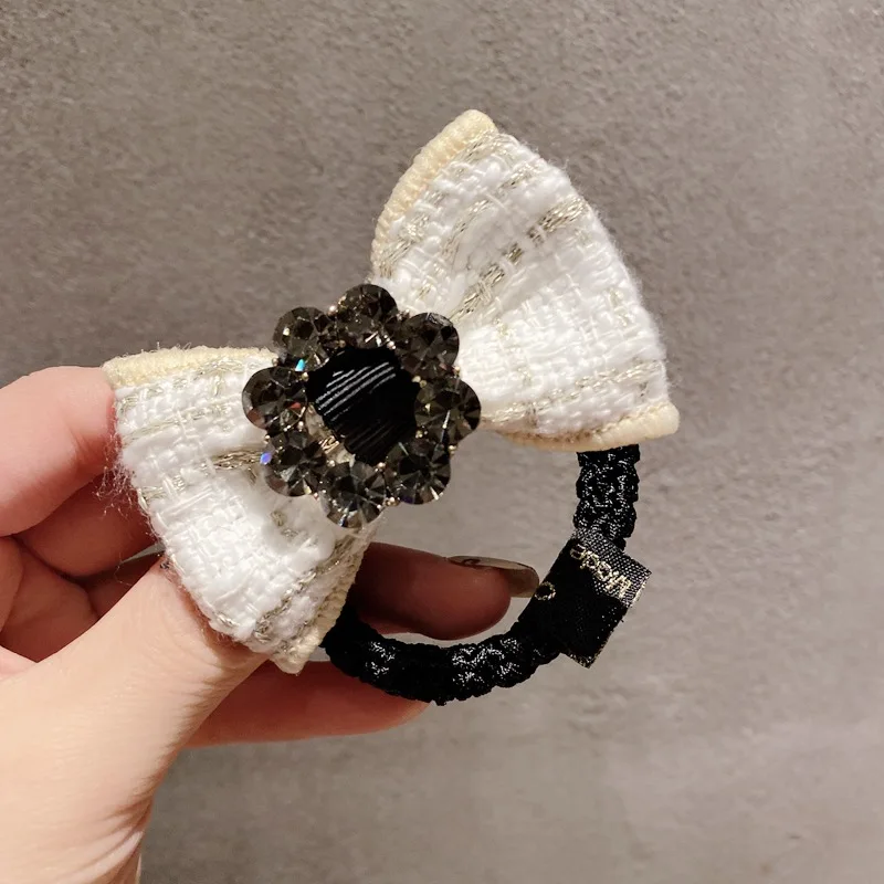 

Women Fashion Bow Hair Ties Lady Fashion Rhinestone Head Rope