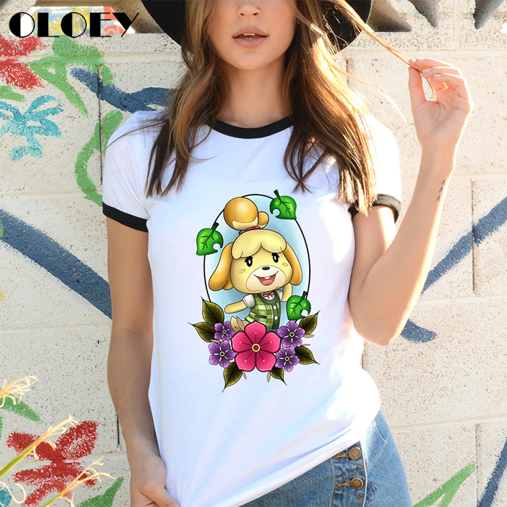 В стиле Харадзюку японский игры животных пересечения Футболка женская 2020 лето