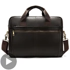 Портфель мужской из натуральной кожи, сумка-тоут для ноутбука 14 дюймов, наплечная Сумочка для документов, винтажный саквояж с большим объемом для хранения, портфель для работы и офиса