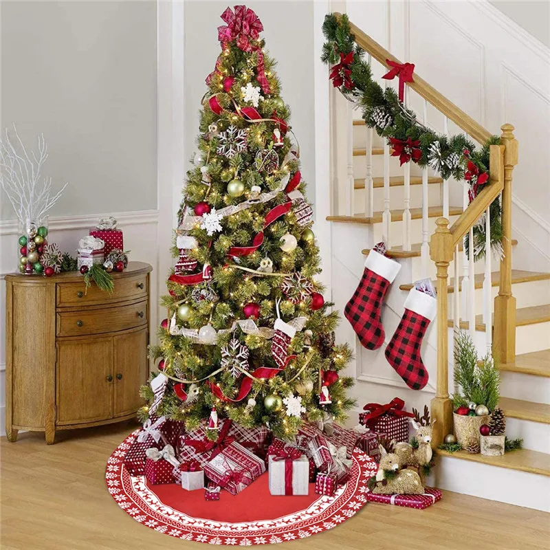 Falda de &aacute;rbol de Navidad, alfombra de &aacute;rbol de Navidad, decoraci&oacute;n de &aacute;rbol de Navidad, adorno de A&ntilde;o Nuevo, decoraciones para el hogar-1