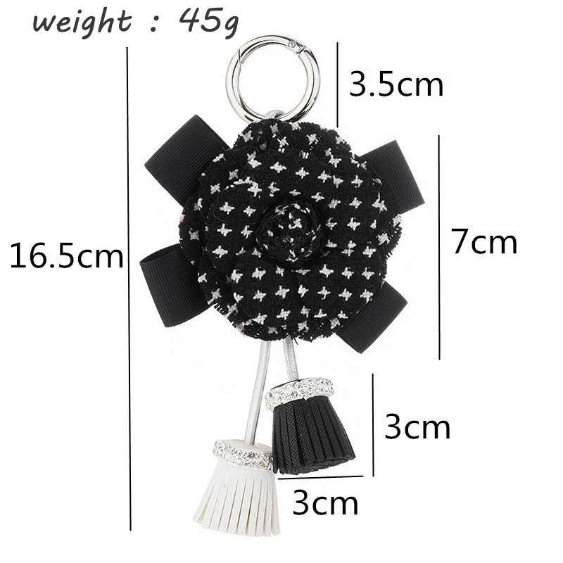 Лук брелок PU с кистями со стразами белый черный розовый гусиные лапки цветок лук