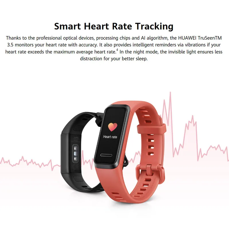 Глобальная версия браслете HUAWEI Band 4 смарт-браслет 0 96 дюймов профилактических