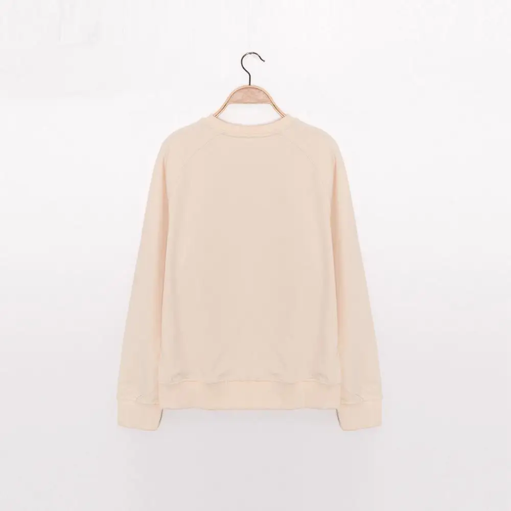 

Women Cotton Sweatshirt Tops Heart Printed Long Sleeve Casual Loose Simple O-neck Early Autumn Female Sweatshirts
