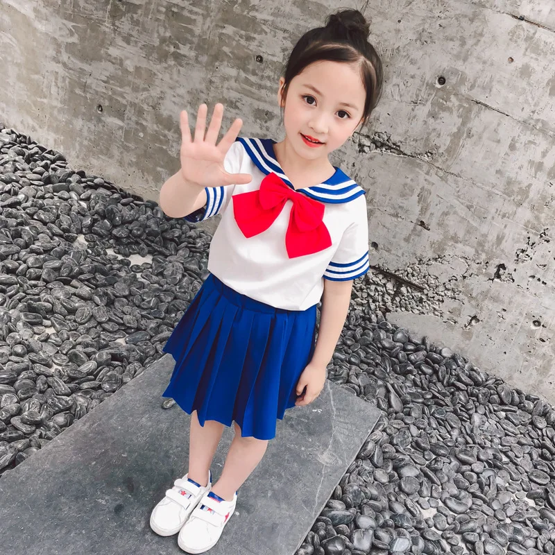 Японский аниме костюм Сейлор Мун для детей девочек косплей комплект одежды милый