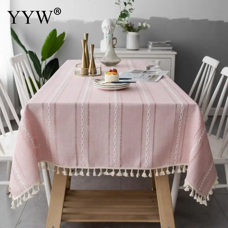 Скатерти розовые коврики прямоугольные скатерти из хлопчатобумажной ткани для