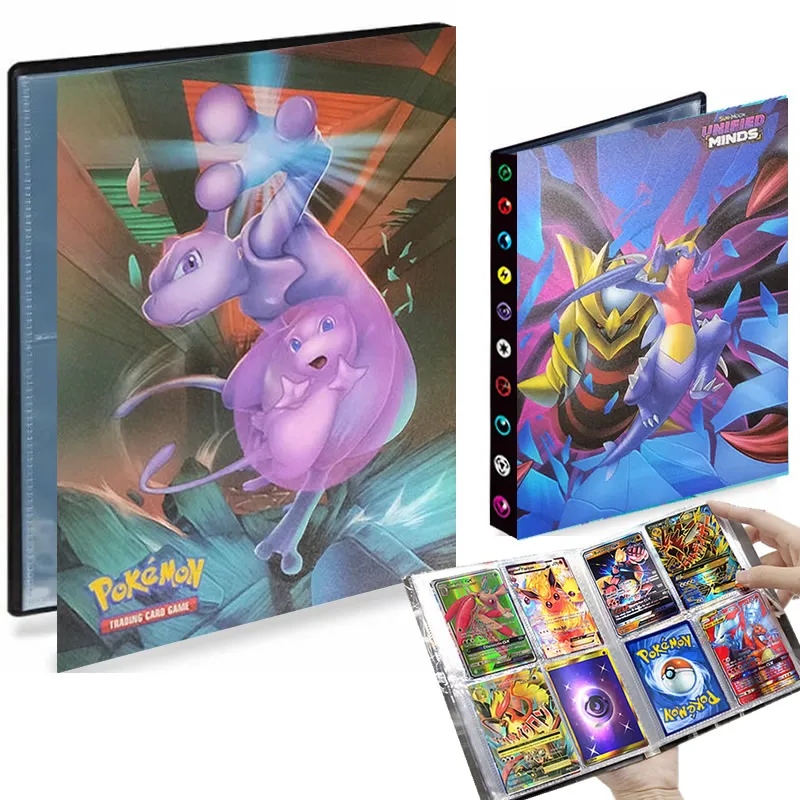 

4 Pocket 240 Card Pokemon Album Collection Holder Playing Game Card Pokémon Anime Mewtwo Map Book Folder Loaded List Toy Gift