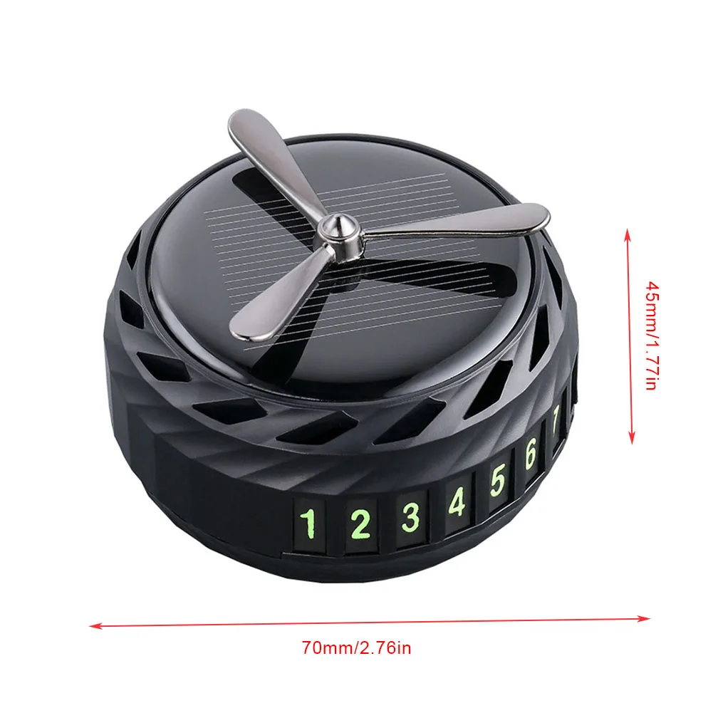 

Solar Rotating Car Air Freshener Solid Perfume Aroma Diffuser with Parking Magnetic Phone Number Card Plate Car Accessories