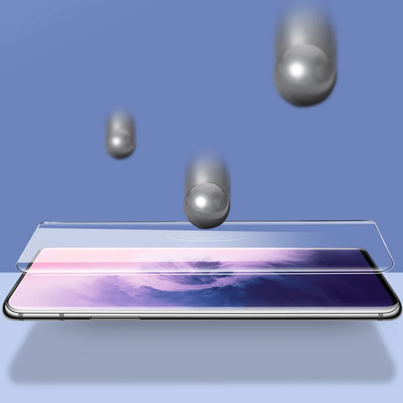 Закаленное стекло с полным покрытием клея для Oneplus 7 T Pro пленка экрана жидким