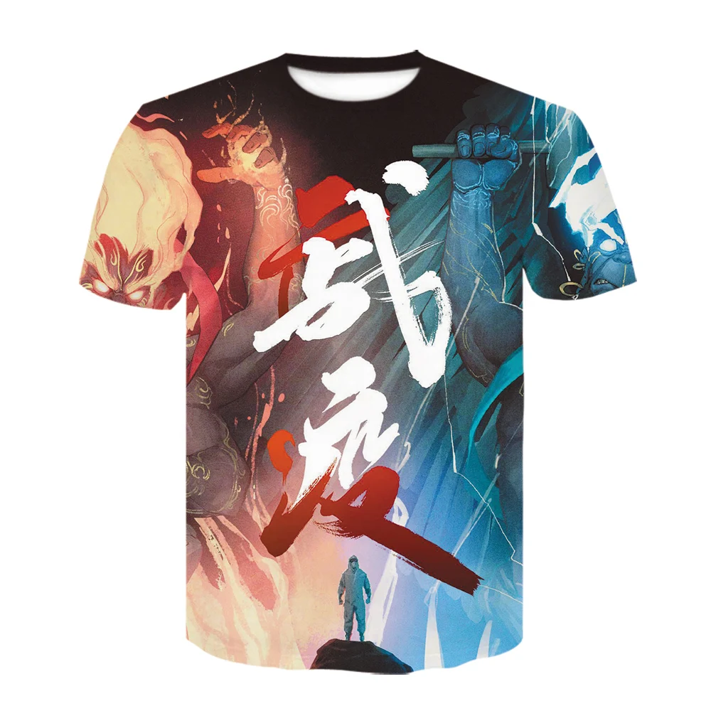 

3D Printing Demon Slayer anime men's summer print T-shirt silk breathable and refreshing short-sleeved boy top s-6XL 2021