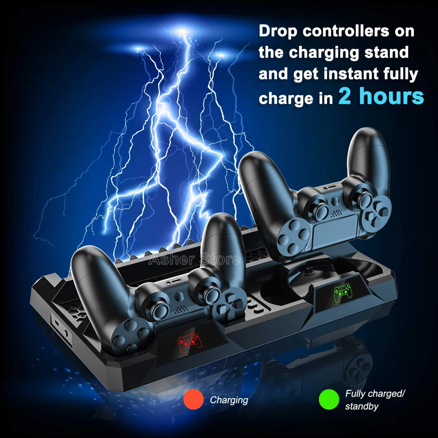 2020 PS4 Slim Pro Многофункциональная подставка 2 контроллера зарядная док-станция