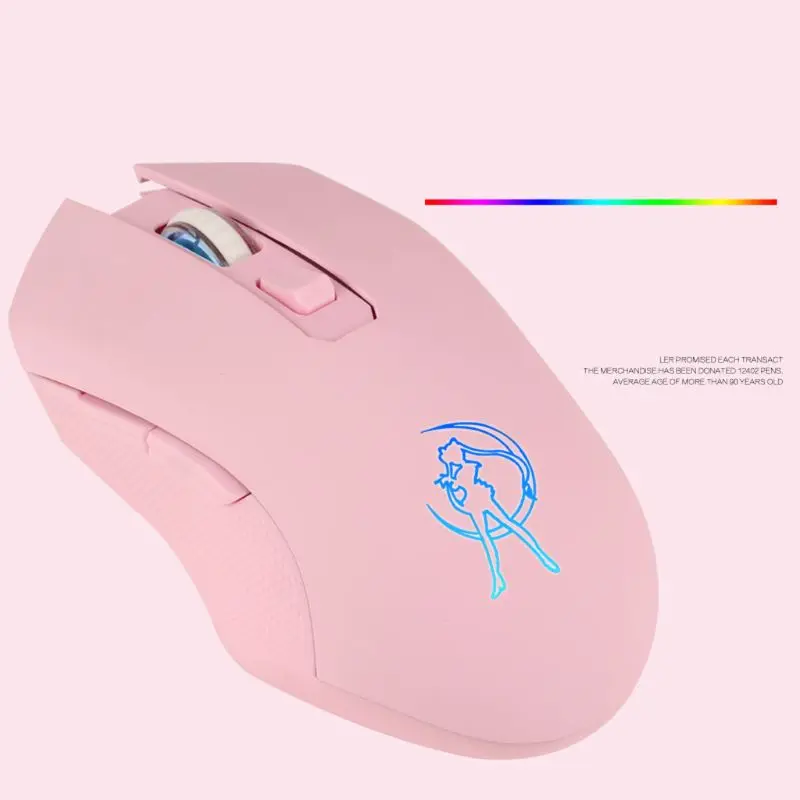 

Pink Silent LED Optical Game Mice 1600DPI 2.4G USB Wireless Mouse for PC Laptop