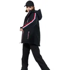 Женский костюм для снега и сноуборда, черная Водонепроницаемая зимняя Лыжная куртка и брюки на ремешке, до-30 шт.