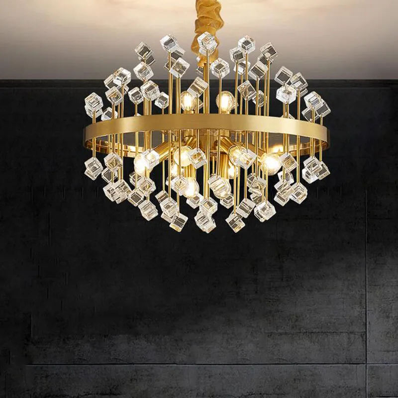 

jmmxiuz New modern living room chandelier round colorful crystal lamps dining room bedroom decoration led lighting fixtures