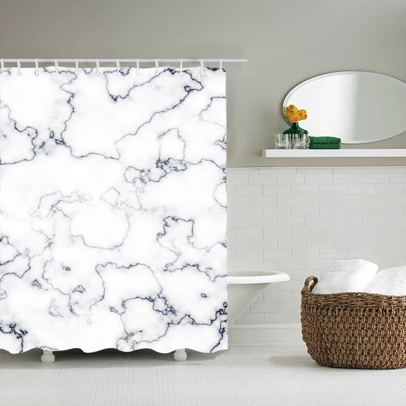 Простой душевой занавес с мраморным рисунком комплект для занавесок на выбор