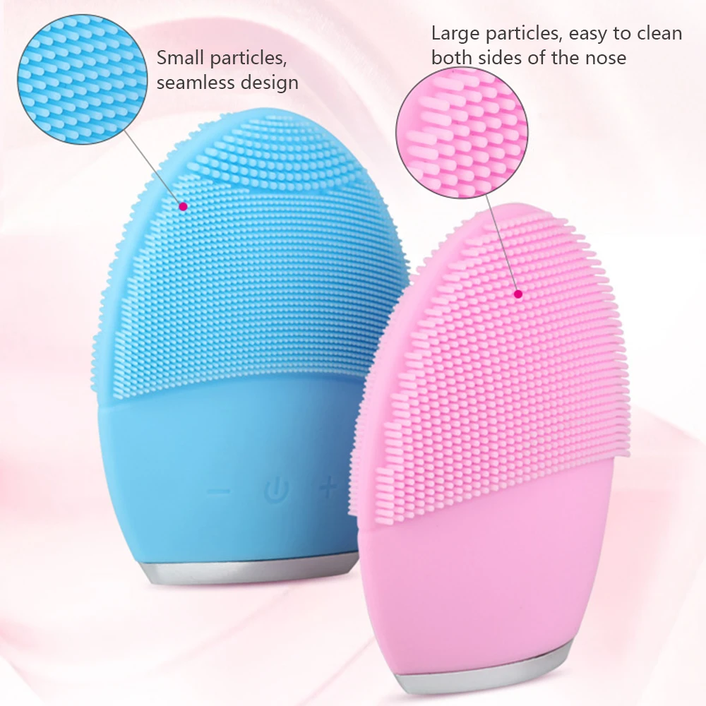 Skin Care Machine Mini Electric Facial Cleaning Brush Deep Pore Cleaner Face Massager Vibrator Silicone Sonic Clean | Красота и