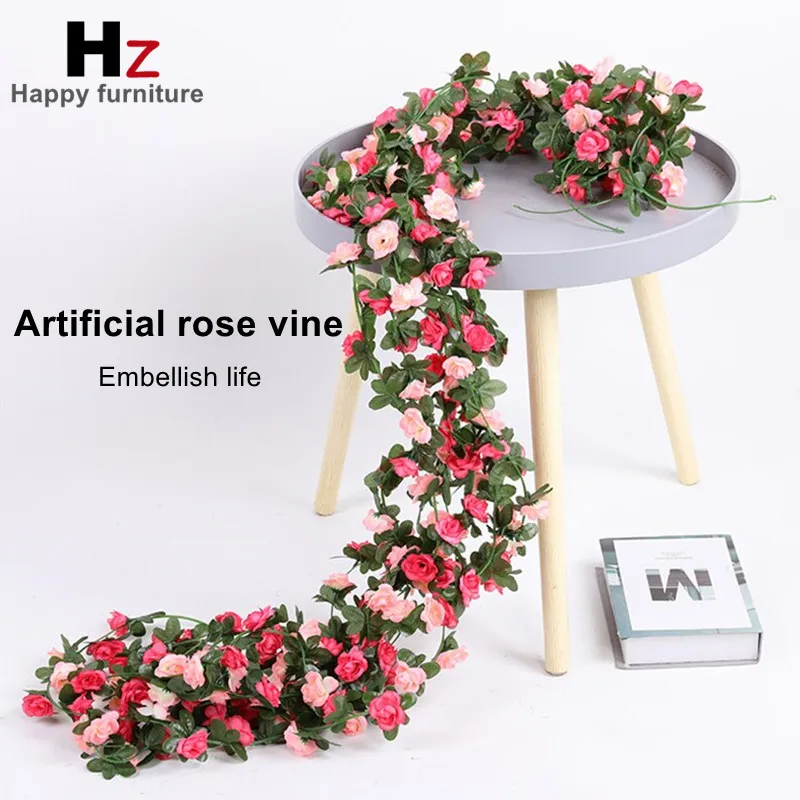 Искусственные розы цветы ротанга 2 5 м осенняя маленькая гирлянда пионов Декор