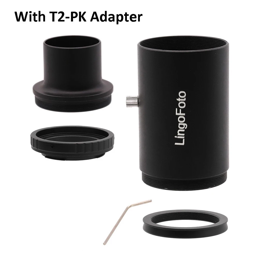 

Telescope Adapter Set for Pentax, 1.25"Eyepiece to T-mount Adapter + Telescope Extension Tube + T2-mount to PK K-mount Adapter