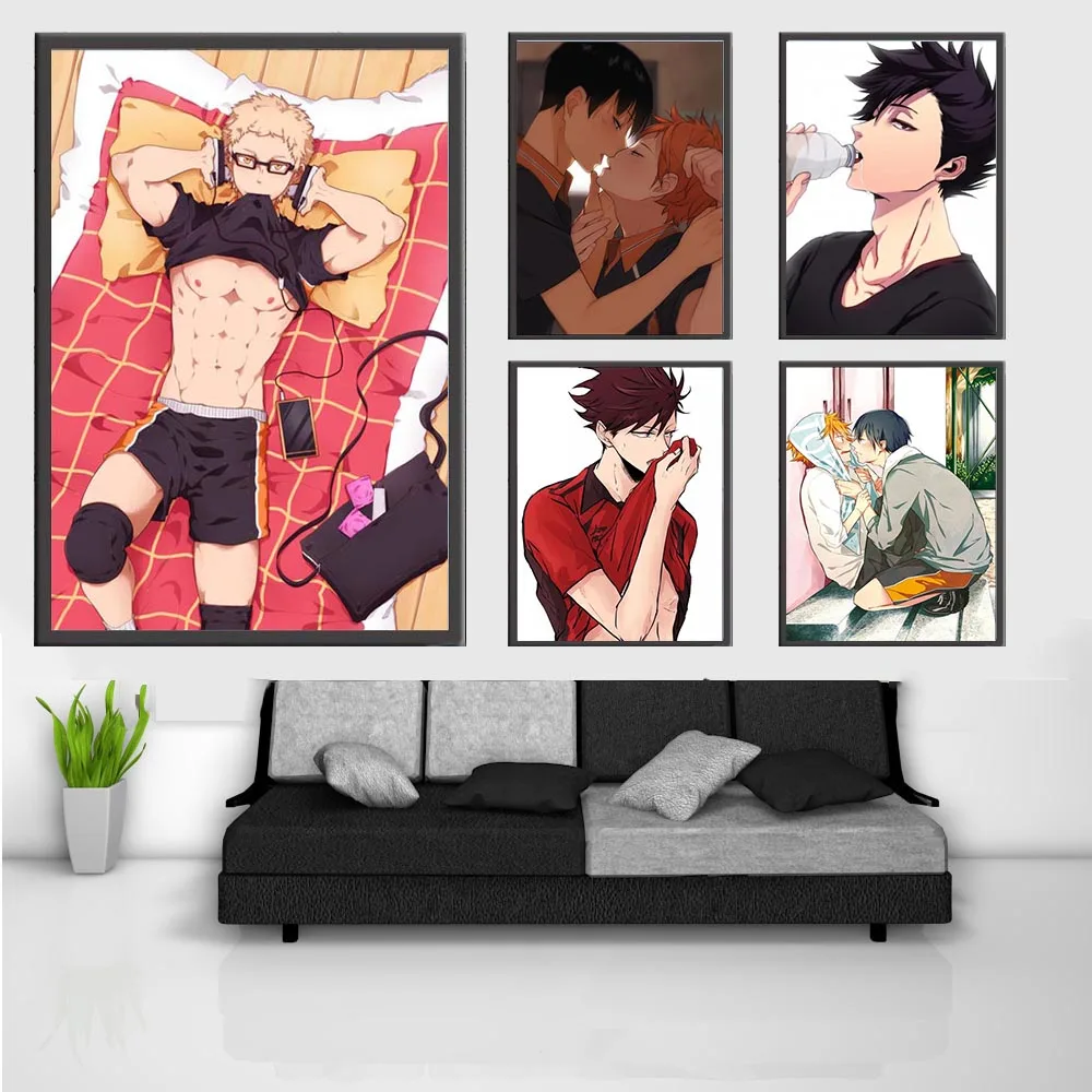 Скандинавский холст с HD принтом картина на стену Haikyuu Yaoi Kei Shoyo X Tobio аниме постер