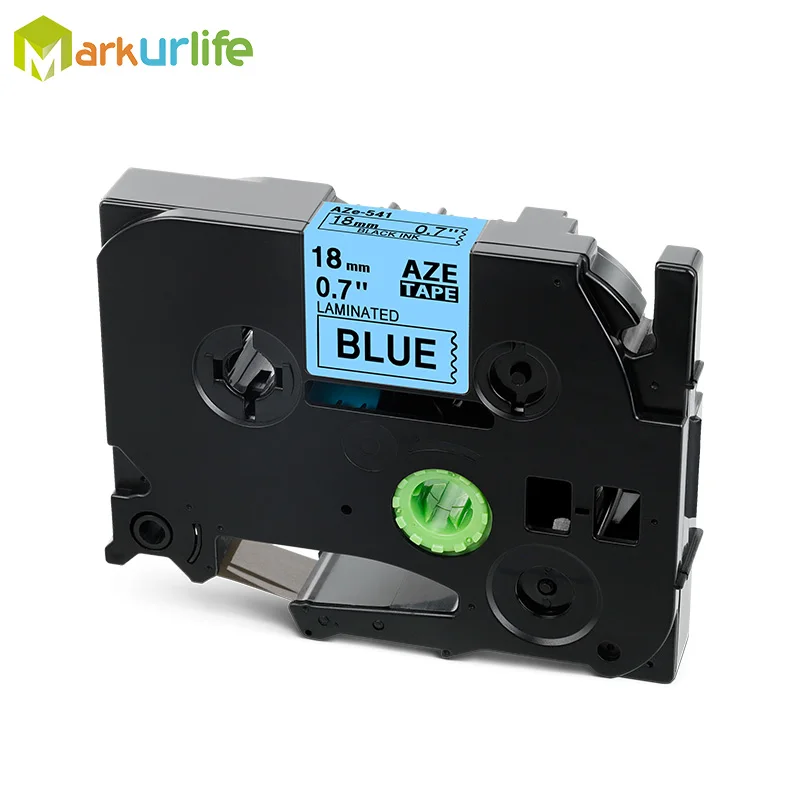 Black on Blue Многоцветный совместимый Ламинированный tze 241 tze241 18 мм черный на белой ленте TZe-241 tz-241 для принтера brother p-touch TZE-141 - Цвет: Black on Blue