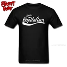 Мужские футболки футболка Hipster 2019 с надписью наслаждайся капитализмом, мужская одежда с забавными надписями на заказ, черная белая футболка из 100% хлопка, топы 3XL