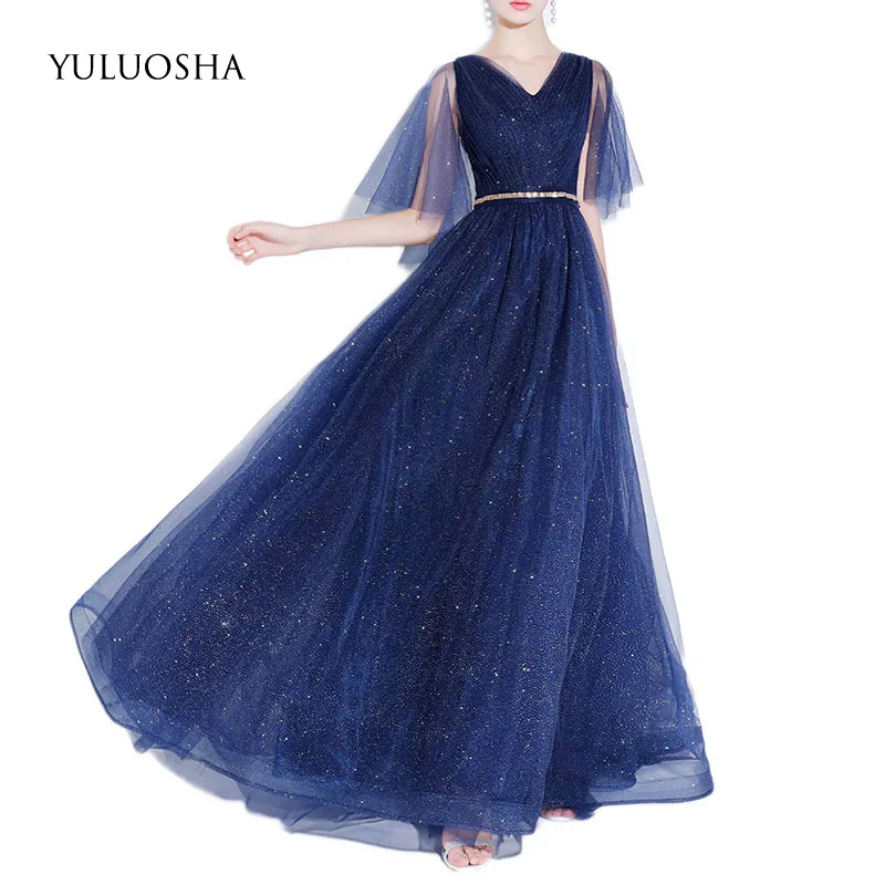 YULUOSHA 2020 г. сексуальные элегантные облегающие вечерние платья с V образным вырезом