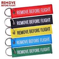 50 pcs remove before flight woven key chain special luggage label red chain keychains for aviation gifts wholesale keychain